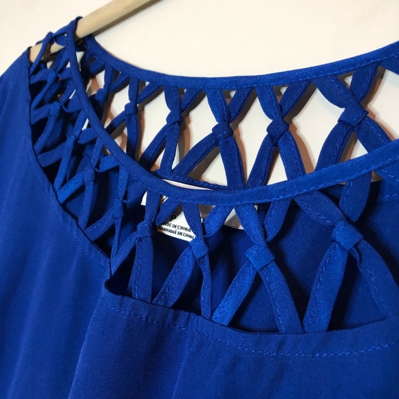 Blue ruched waistline dress | size S - Picture 2 of 8